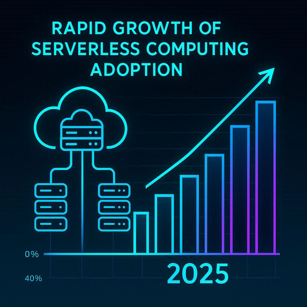 Graphical illustration showing the rise of serverless computing adoption in 2025.