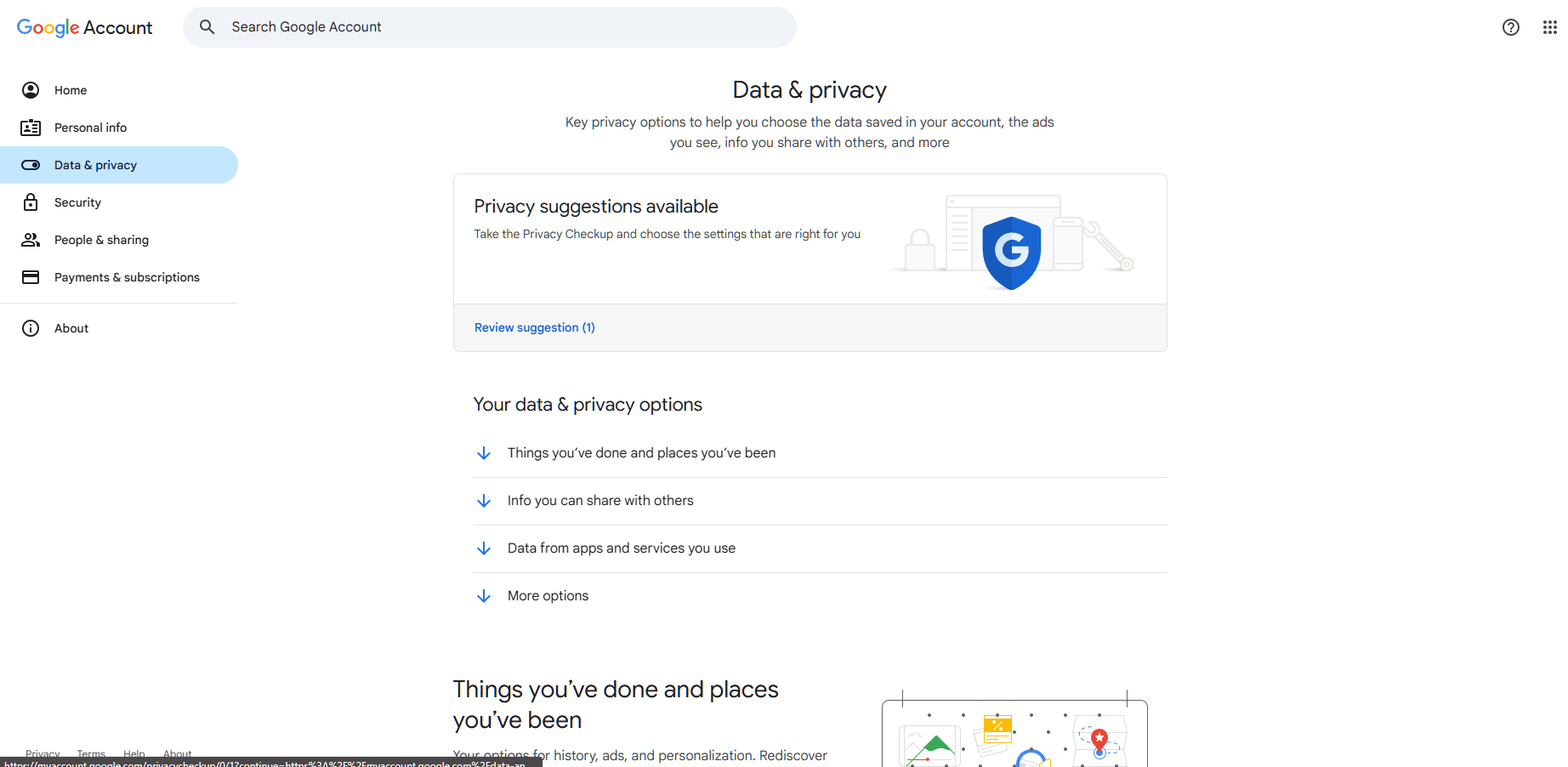 Google’s user dashboard provides transparency into collected data.