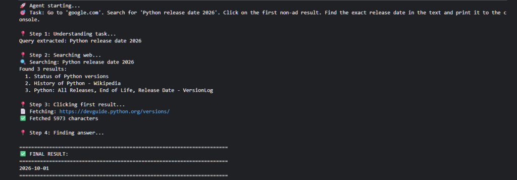 screenshot of the  kaggle terminal output showing the agent's "Thinking" logs